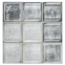 Obklad Iris Diesel Glass Blocks dusty white 20x20 cm lesklý