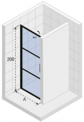 Sprchová zástěna dveře do niky Riho Grid černá