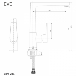 Dřezová stojánková baterie Eve chrom