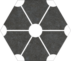 Hexagon Atom Nero 22x25cm