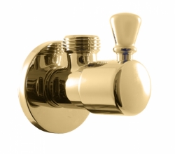 Rohový ventil s keramickým vrškem stará mosaz, chrom nebo zlato
