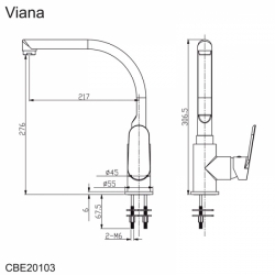 Dřezová stojánková baterie Viana chrom